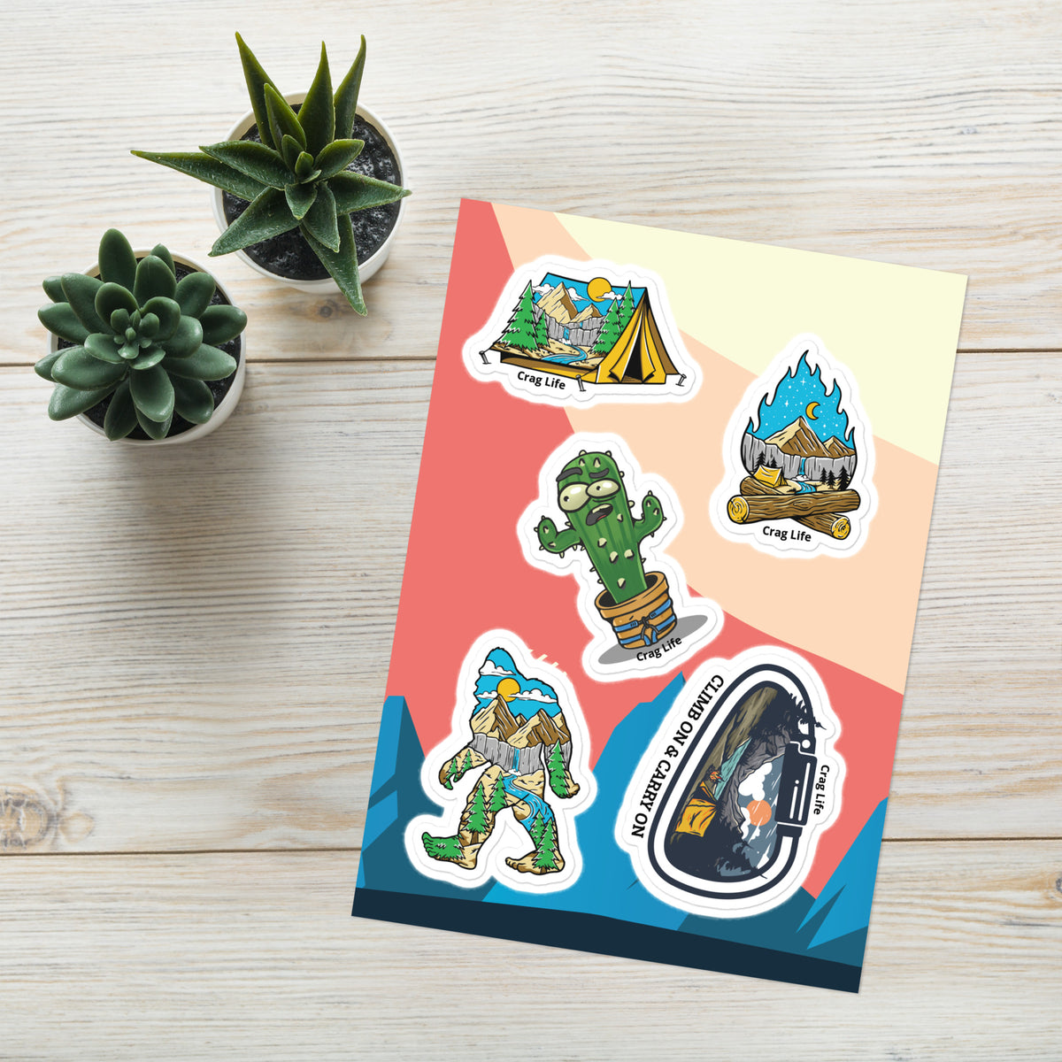 Prickly Climber Fun Sticker Sheet – Crag Life